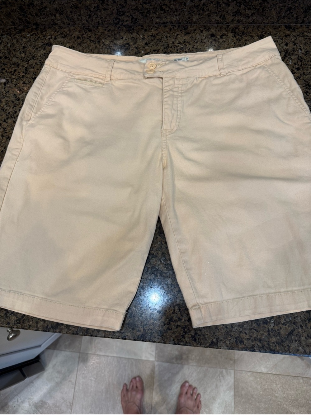 Royalty For Me Woman’s Flat Front Chino Shorts in Light Beige